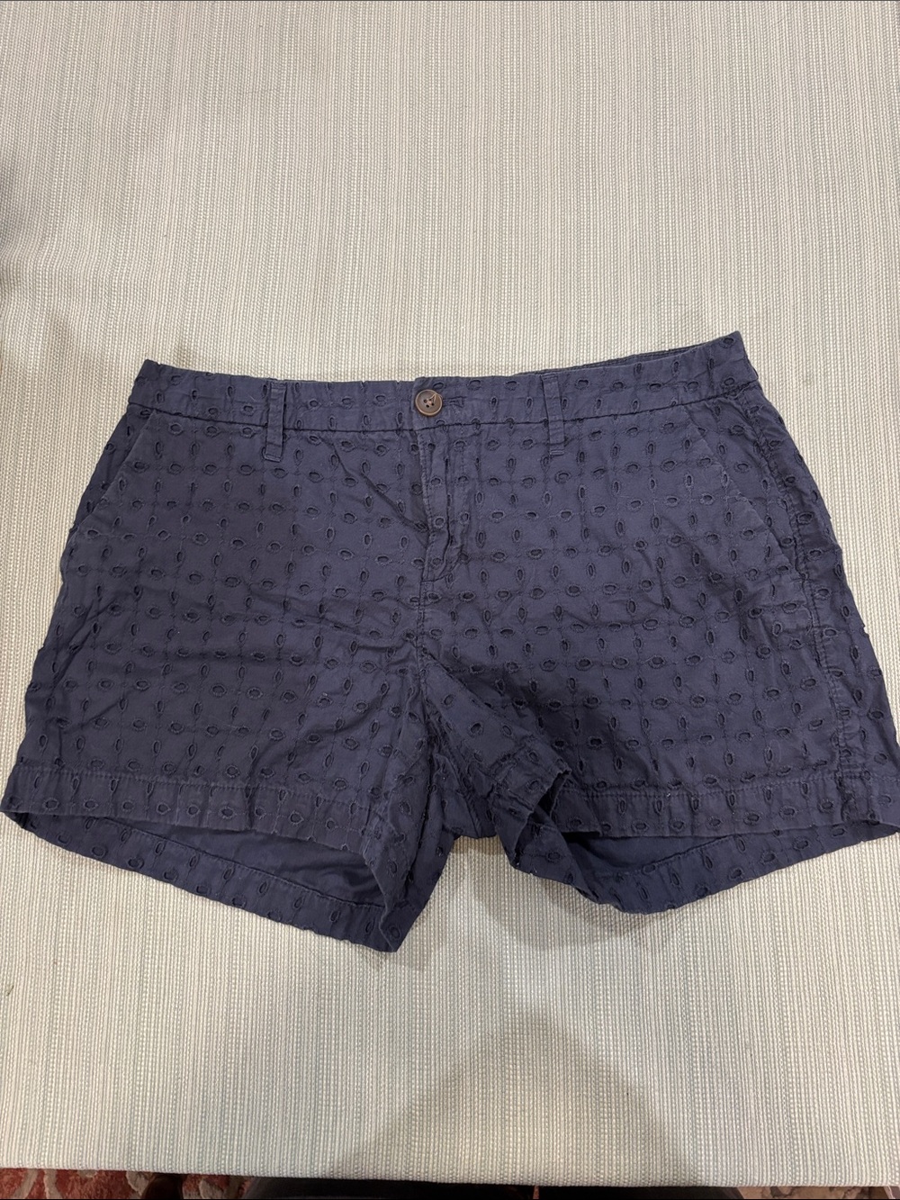 Old Navy Navy Eyelet Cotton Bermuda Shorts